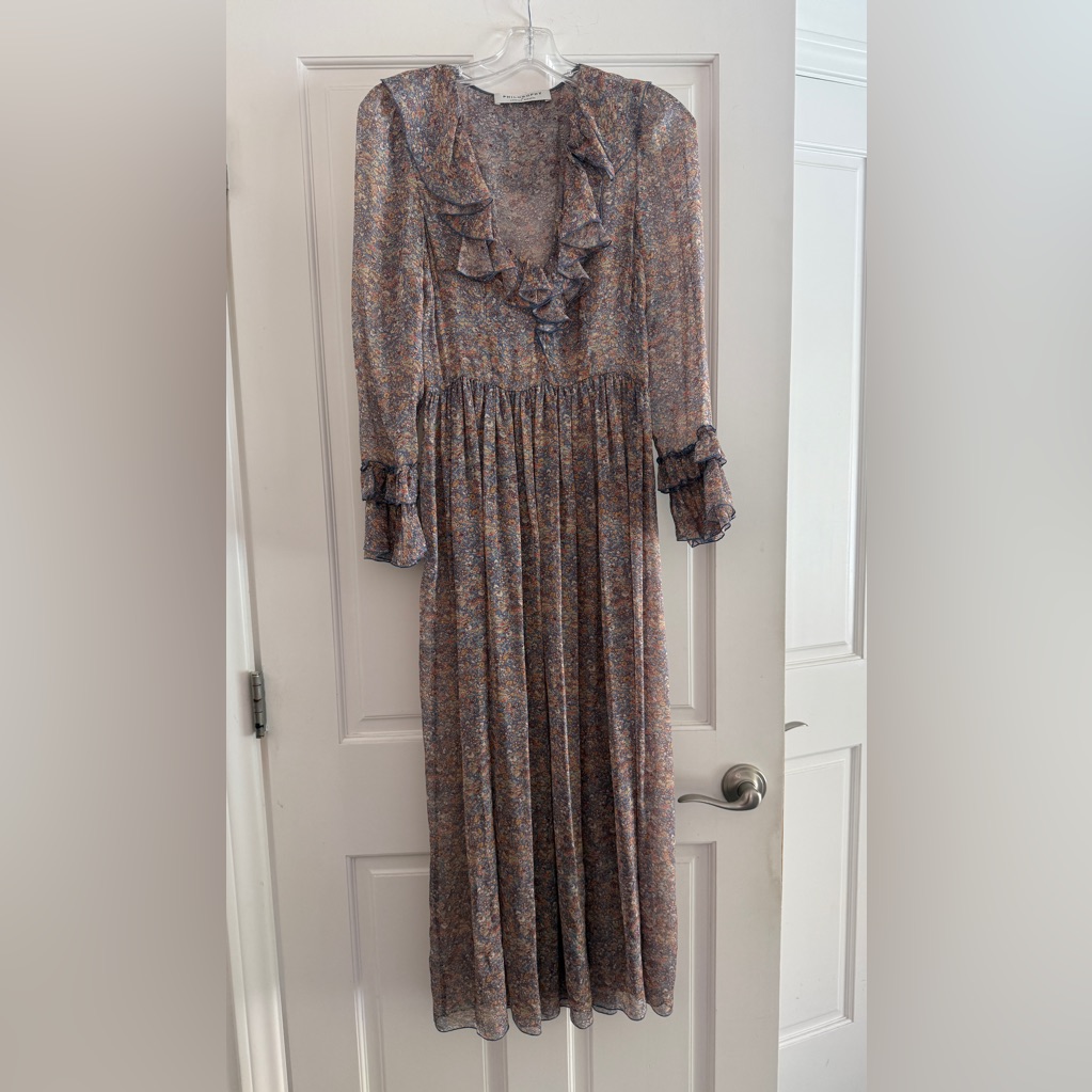 Romantic Philosophy Di Lorenzo Serafini Maxi Ruffle Silk Dress
